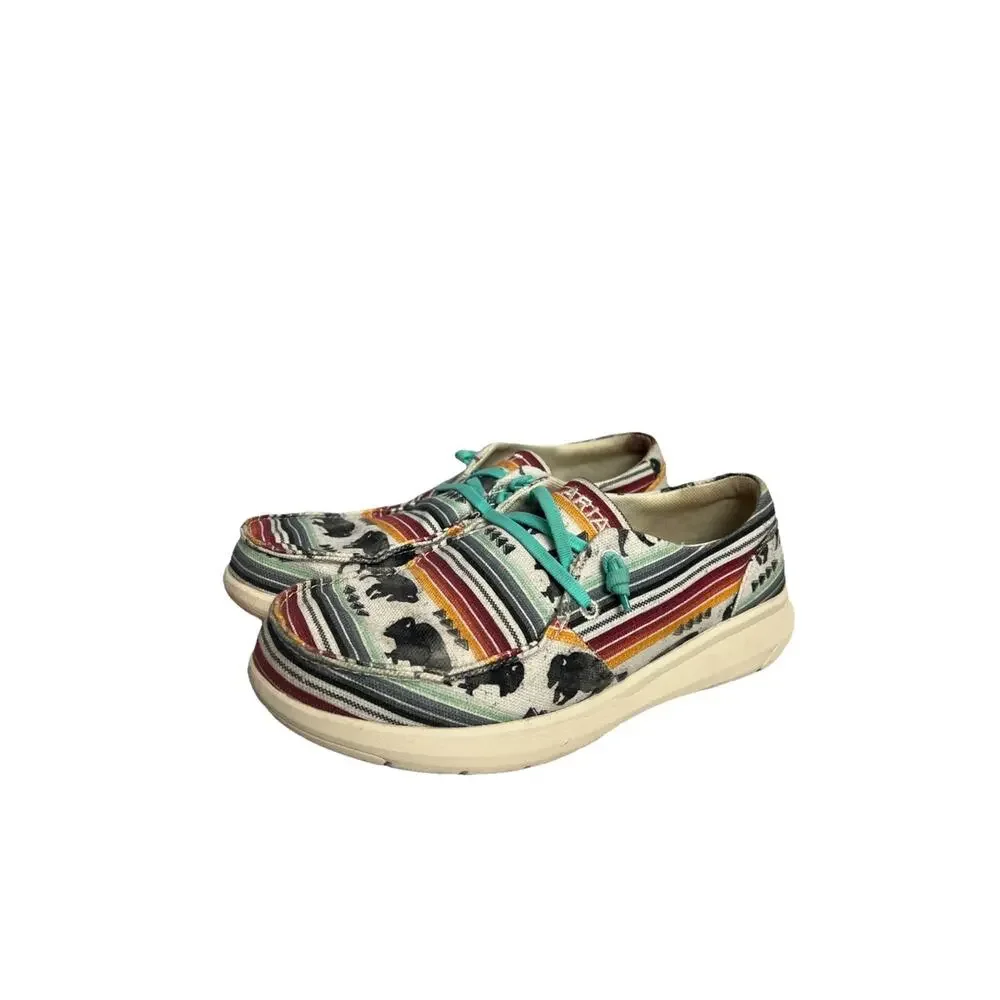 Ariat Hilo Moc Toe Buffalo Print Casual Shoes 10040306 Size 8 Womens Western - Picture 1 of 10